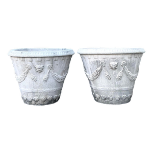Vintage Monumental Cast Concrete Planters