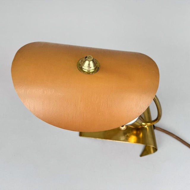 Art Deco Brass & Milk Glass Table Lamp, 1930s For Sale - Image 9 of 13