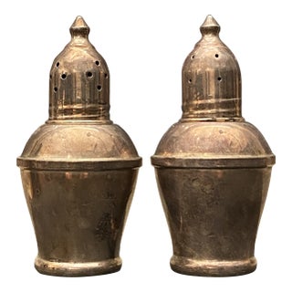 Traditional Sterling Silver Salt & Pepper Shakers, a Pair For Sale
