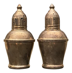Traditional Sterling Silver Salt & Pepper Shakers, a Pair