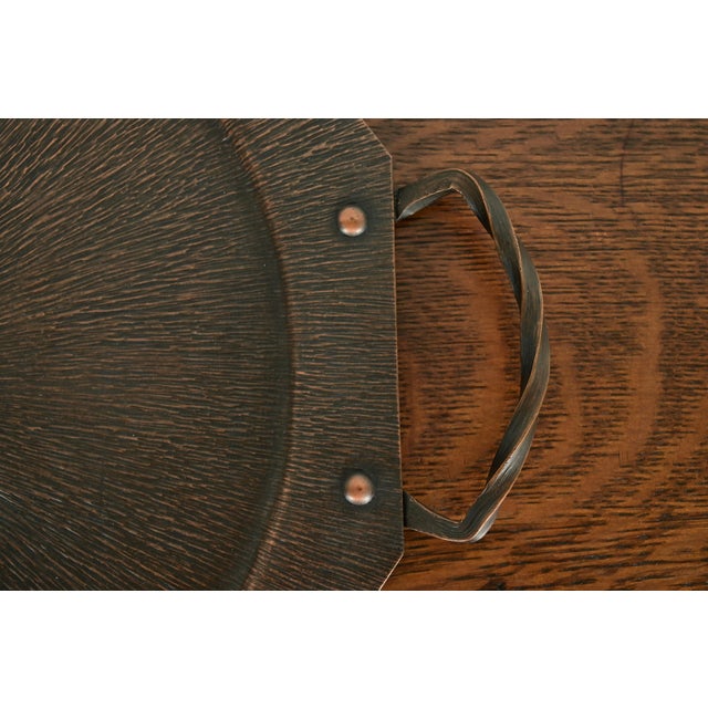 Copper Roycroft Style Arts & Crafts Copper Large Handled Tray, Circa 1920s For Sale - Image 8 of 11