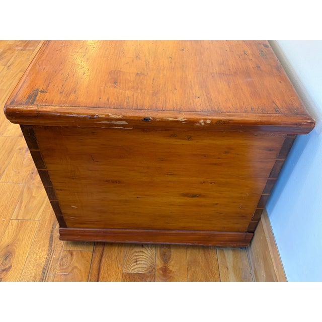 Wood Antique Pine Six Board Blanket Chest For Sale - Image 7 of 12