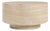 Round Faux Travertine Minimalist Outdoor Coffee Table For Sale