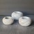 Mid-Century Modern Late 20th Century Minimalist White and Gray Spherical Marble Tea Light Candle Holders - Set of 3 For Sale - Image 3 of 5