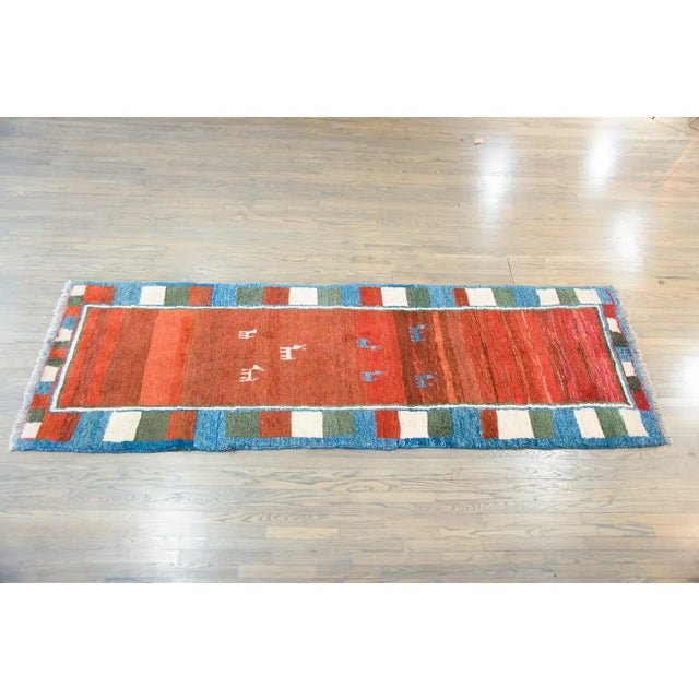 Mid 20th Century Vintage Persian Gabbeh Rug For Sale - Image 12 of 13