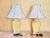 2000s Mid-Century Modern Style Yellow Ceramic Table Lamps, a Pair For Sale - Image 4 of 12