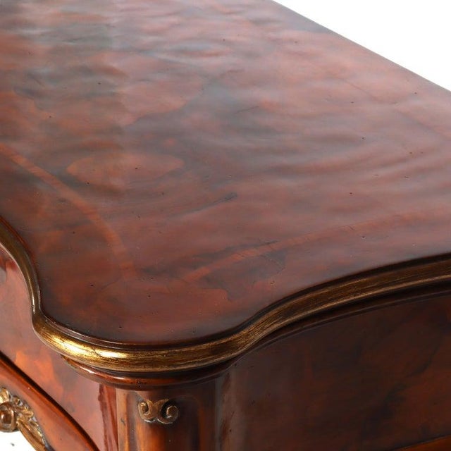 Early 20th Century Italian Louis XV Style Olivewood & Carved Mahogany Server With Gilt Highlights For Sale - Image 4 of 18
