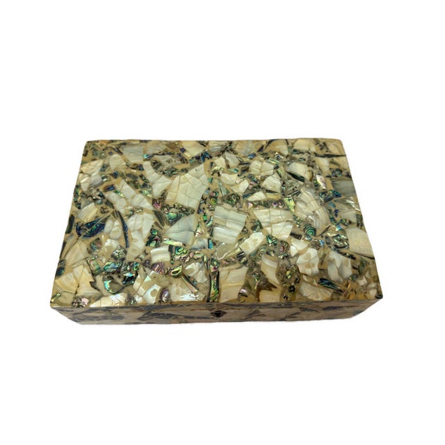 Wood Handmade Mother of Pearl Jewelry Box – Solid Wood Luxury Storage Box For Sale - Image 7 of 9