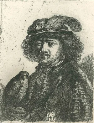 After Rembrandt, Man with a Hawk, Etching, 19th-Century