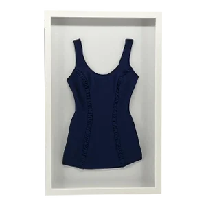 Blue Vintage Swimsuit Framed Coastal Wall Decor