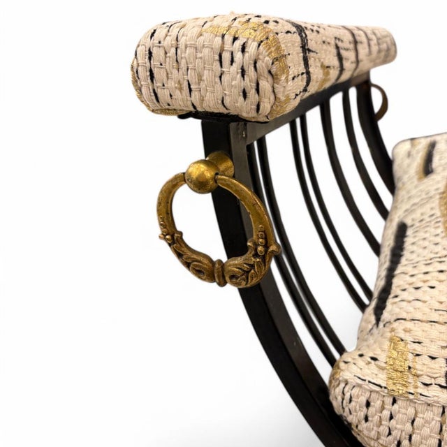 This stunning chair combines the sturdiness of iron with the comfort of newly reupholstered furniture, striking a perfect...