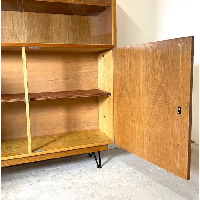 Highboard on Hairpin Legs in Oak For Sale - Image 6 of 17