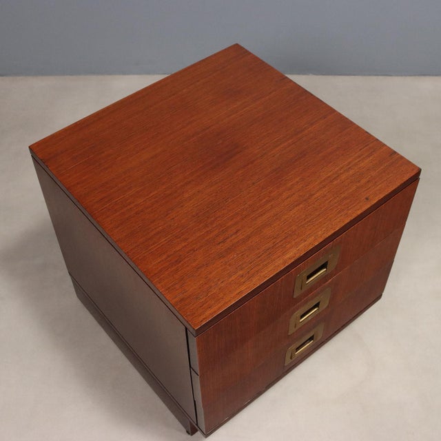 Brown Vintage Bedside Tables by Ico & Luisa Parisi, 1960s, Set of 2 For Sale - Image 8 of 11