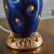 Art Nouveau Blue + Gold Glazed Porcelain Lamp, Italy 1980s For Sale - Image 3 of 9