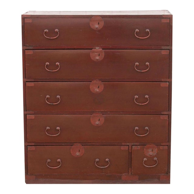 Antique Japanese Painted Tansu Dresser Chairish