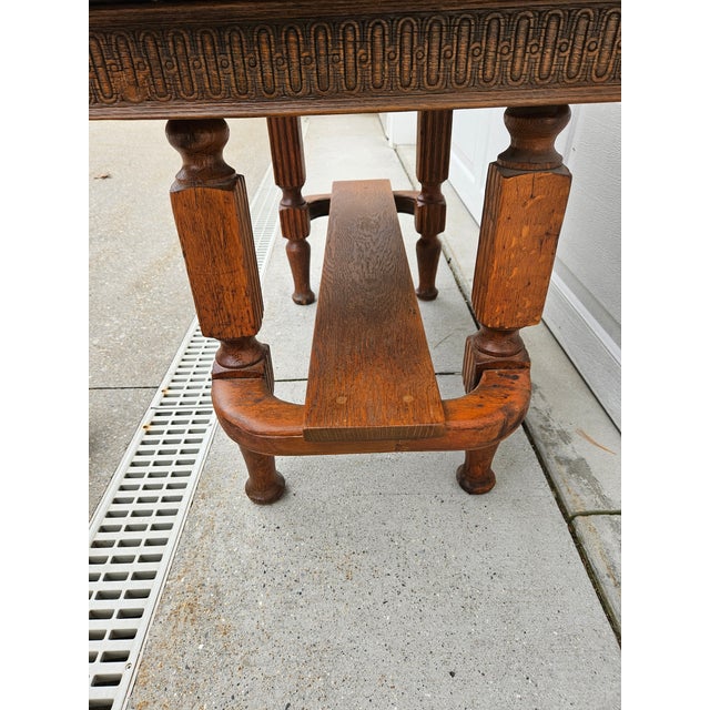 Wood Antique Diminutive Oak Writing Desk For Sale - Image 7 of 16