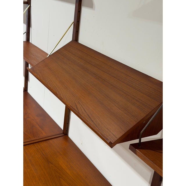 Teak Wall Unit Wooden Large Shelving System Denmark Mid-Century Modern 1960s For Sale - Image 14 of 16