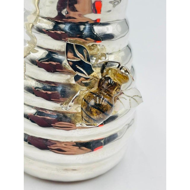 Whimsical 1960s Los Castillo Bee Pitcher With Malachite & Silver Inlay For Sale - Image 15 of 16