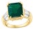 GIA Certified 3.41 Ct Octagonal Colombian Emerald & Diamond Ring 14K Yellow Gold For Sale