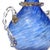 Antique Venetian Murano Sapphire Blue Gold Leaf Handles Italian Art Glass Ruffle Rim Footed Flower Vase For Sale In Orlando - Image 6 of 9