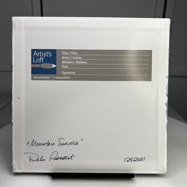 Paint "Mountain Sunrise" Acrylic Painting 8"x8" Original Landscape Wall Art For Sale - Image 7 of 7