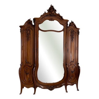 French Neo-Rococo Style Wardrobe, 1870s For Sale