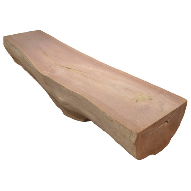 Andrianna Shamaris Single Teak Wood Log Bench or Coffee Table For Sale - Image 15 of 18