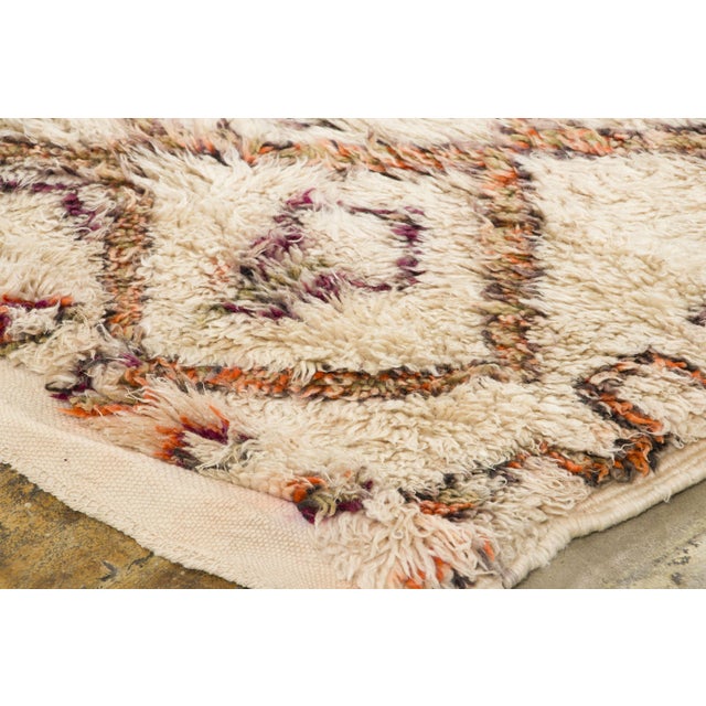 Vintage Moroccan Berber Shag Wool Rug With Diamond Grid by Rug & Kilim, 1950-1959 For Sale In New York - Image 6 of 9