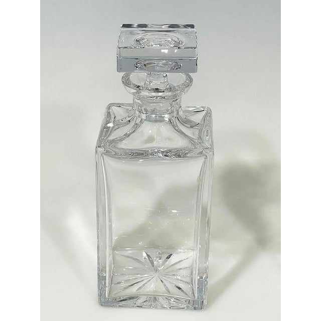 Crystal Cut Whiskey Decanters attributed to Atlantis, Set of 2 For Sale - Image 3 of 8