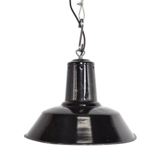 Vintage Enamel Pendant Lamp, 1950s For Sale