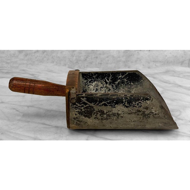 Antique Primitive Farmhouse Wood & Galvanized Barn Feed Ice Scoop For Sale - Image 4 of 11