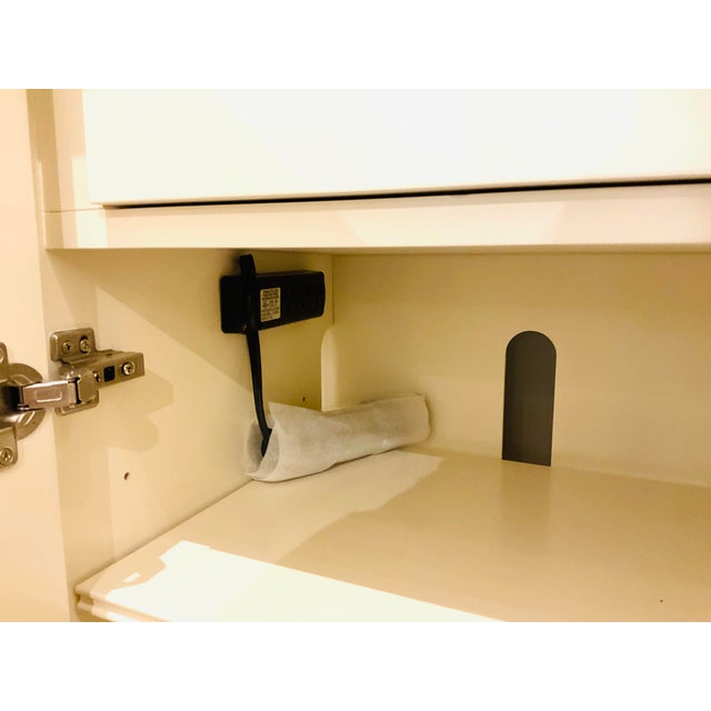 Hooker Furniture Hooker Furniture Organic Modern Pearl White Capiz Shell Entertainment Console Table For Sale - Image 4 of 10