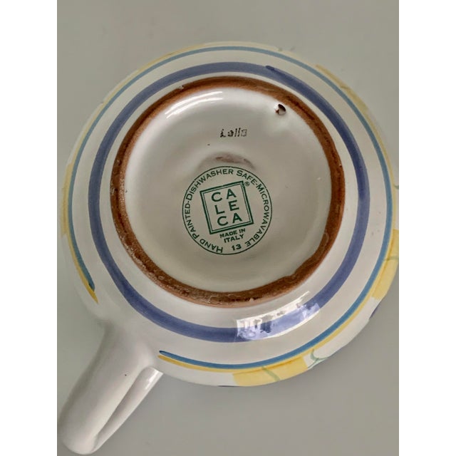 White Italian Early 21st Century 'Zafferano' by Caleca, Petite Hand-Painted Pottery Pitcher For Sale - Image 8 of 10