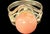 18k Gold Angel Skin Coral Cabochon Cocktail Ring Vintage For Sale - Image 9 of 11