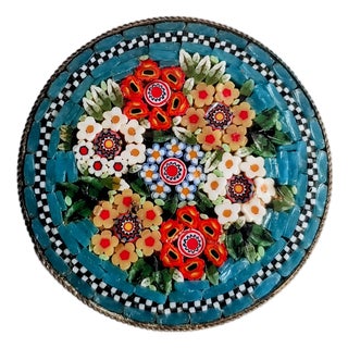 Early 20th Century Italian Floral Mosaic Brooch For Sale