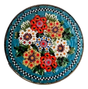 Early 20th Century Italian Floral Mosaic Brooch