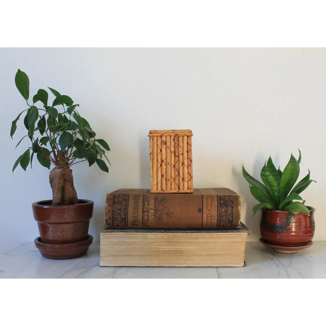 Vintage Bamboo Desktop Pencil Holder For Sale - Image 4 of 8