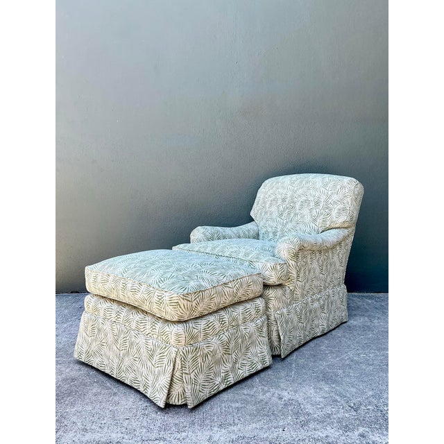 Vintage Fern Print Lounge Chair and Ottoman For Sale - Image 12 of 12