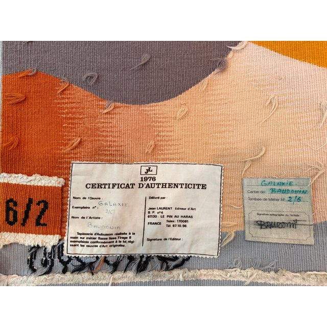 Modern French Tapestry by Baudouin, Late 20th Century 5'11" X 3'8" For Sale - Image 12 of 13