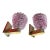 Two 1990s Barovier Style Art Deco Rostrato Pink Murano Glass Wall Sconces For Sale