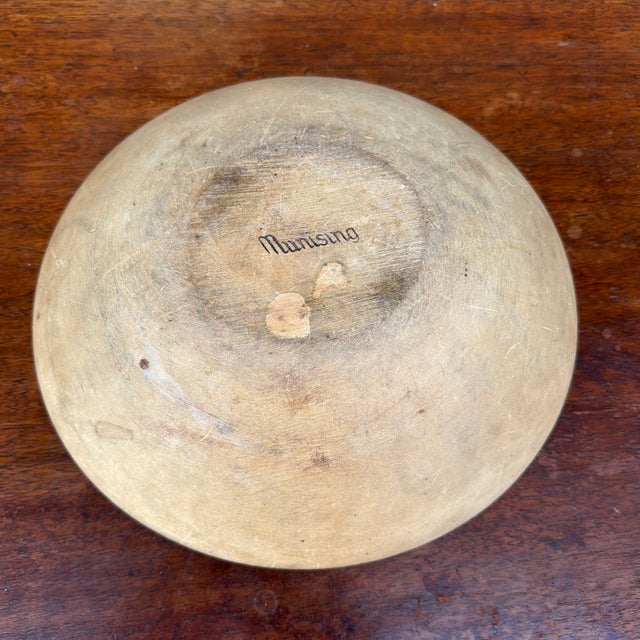 Antique Munising Turned Maple Wood Bowl, Circa 1930s For Sale - Image 6 of 12