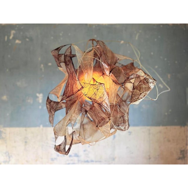 Contemporary Multi Purple Pendant Lamp in Bio Material with Natural Dyes by Thibault Philip For Sale - Image 3 of 7
