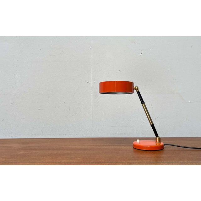 Mid-Century Modern Minimalist Orange Table Lamp, Italy, 1960s For Sale - Image 13 of 18