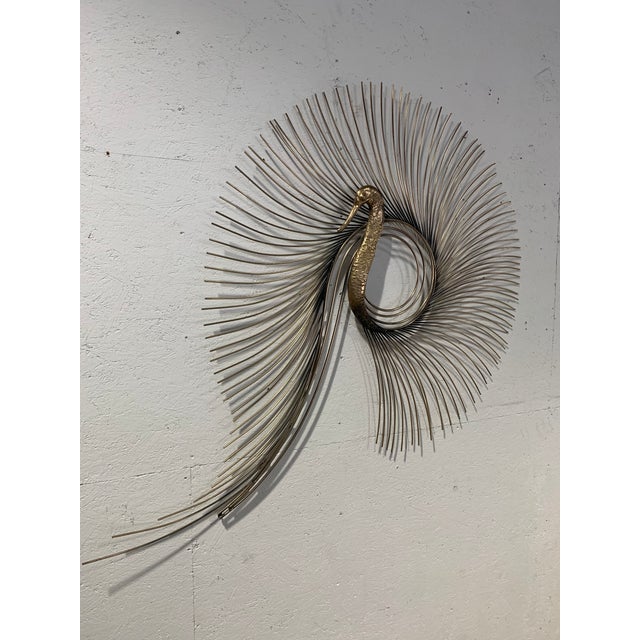 1980s Large Curtis Jere Metal Swan Wall Sculpture For Sale - Image 5 of 10
