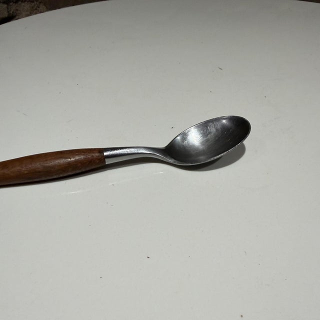 1960s Vintage Dansk Fjord Pattern Serving Spoon Jens Quistgaard Ihq Danish Modern For Sale - Image 5 of 8
