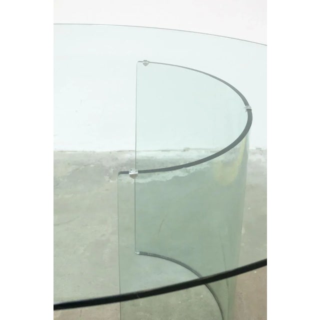 Oval Glass Table from Fiam, 1980s For Sale - Image 3 of 13