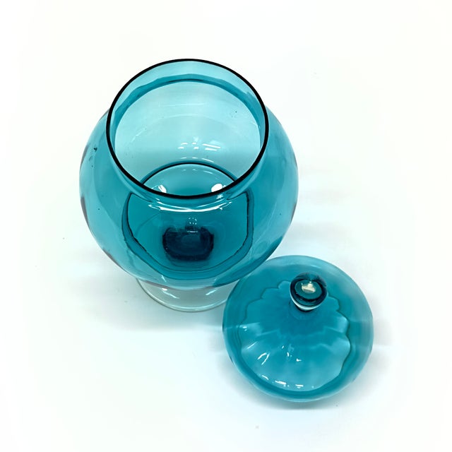 Jubilant Jewel-Toned Lidded Glass Container Curation - Group of 3 For Sale - Image 10 of 11