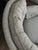 1970s Vintage Mid-Century Tufted Damask Skirted Club Chairs - Attributed to Ethan Allen (A Pair) For Sale - Image 5 of 12