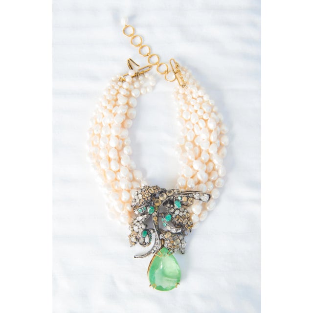 This is part of Chairish’s Fine Jewelry assortment. Beautiful Iradj Moini seven strand pearl necklace with removable pale...