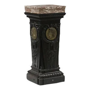 19th Century Antoine Durenne Foundry Neoclassical Pedestal With Marble Top